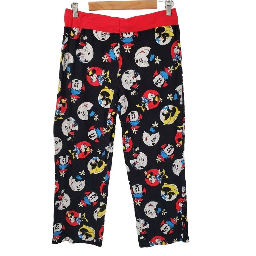 Disney Girls Mickey Mouse Pajama Pants Size M‎ Elastic Waist Sleep Stretch Soft